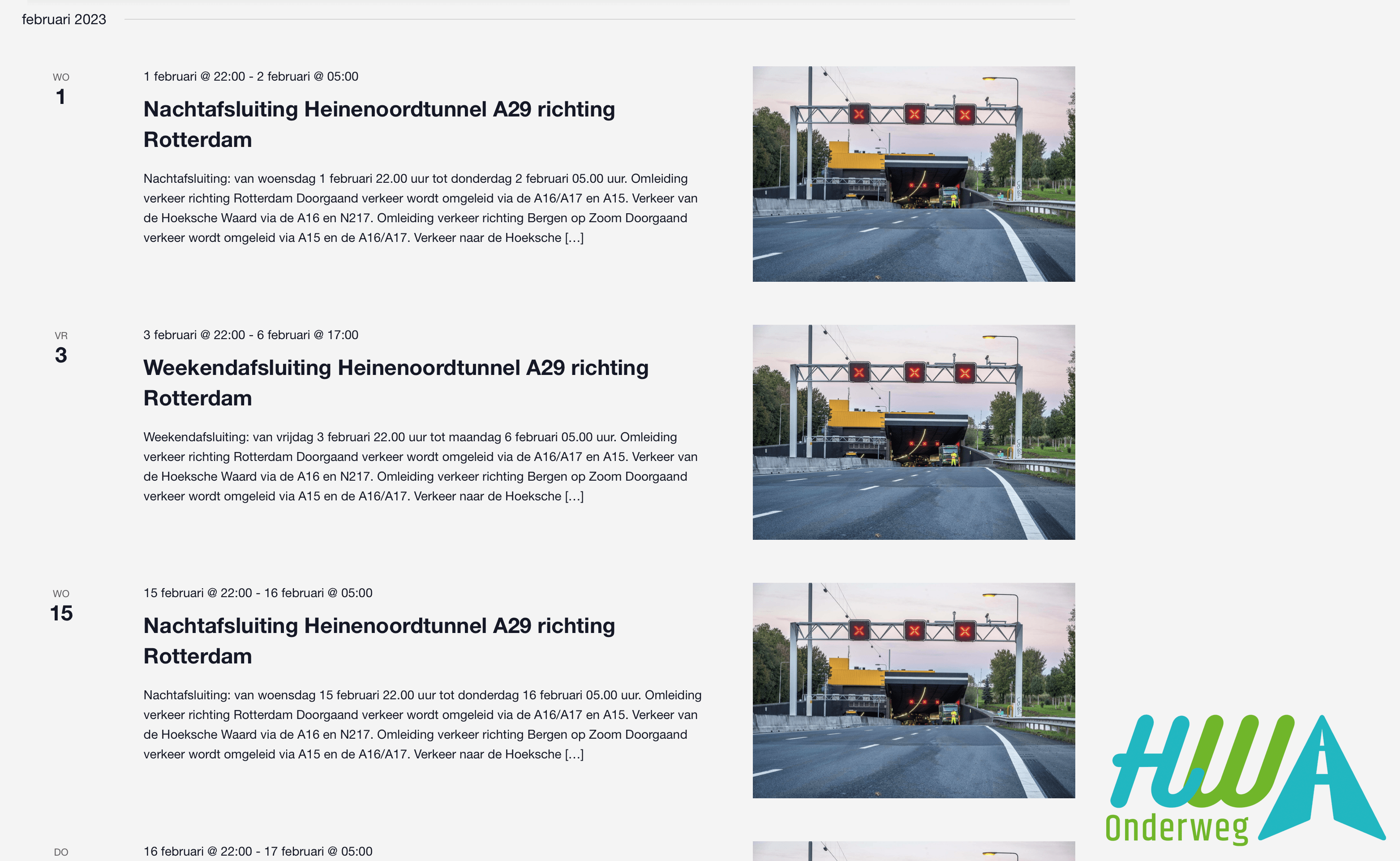 Vochtig Verrijken Verborgen Check voor vertrek: Hoeksche Waard Onderweg, Lancering digitale kalender  met werkzaamheden - Hoeksche Waard Onderweg