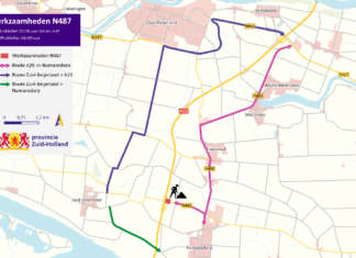N487: Omleiding verkeer rotonde bij de A29 op 8 en 9 oktober